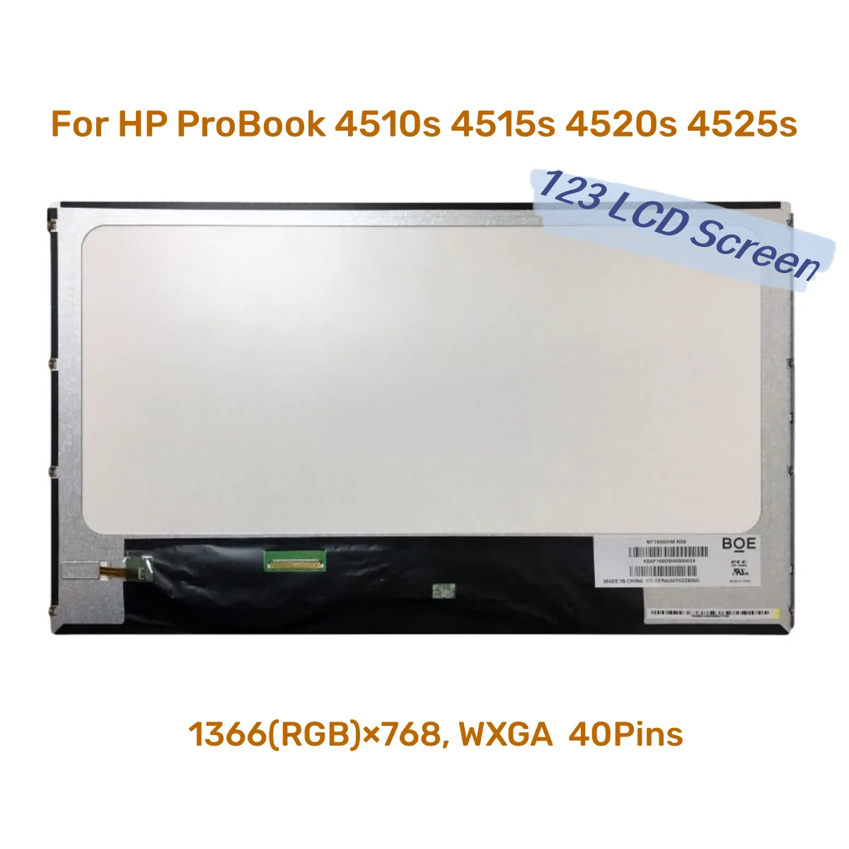 

NT156WHM-N50 NT156WHM N50 For HP ProBook 4510s 4515s 4520s 4525s Laptop Lcd Screen 1366*768 40 Pins