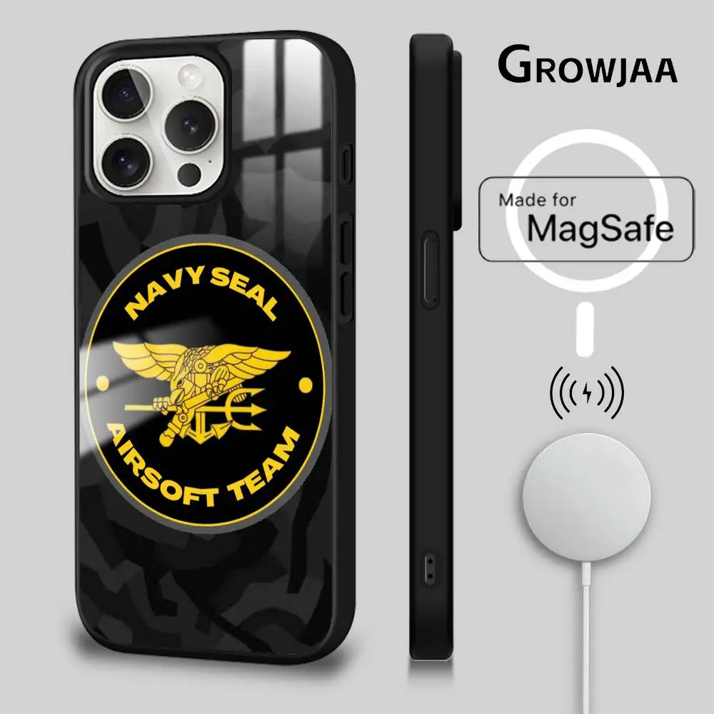 

PRF Police S-SEAL Team phone case for iPhone 17 16 15 14 13 12 11 Pro Max Plus Mini Magsafe Magnetic Wireless Mirror Funda