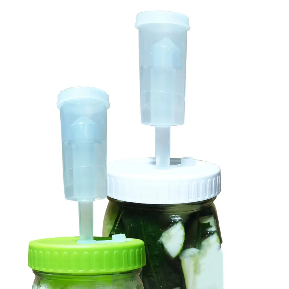 2Pcs Fermenting Lids for Wide Mouth Jars with One-Way Airlock Valve Reusable Flip Cap Leakproof Seal for Sauerkraut