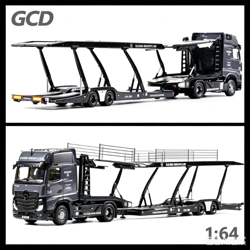 GCD 1:64 Actros Heavy Truck Bracket Lifting Transport Vehicle Die Casting Alloy Simulation Car Model Male Gift Birthday Gift.