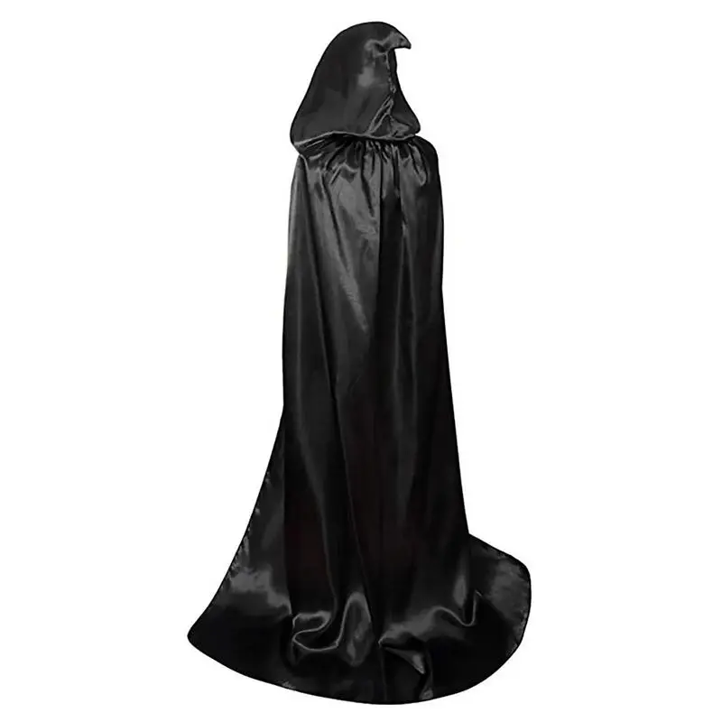 Manto encapuzado preto para o Halloween, Vampiro Gótico, Manto Pirata, Capa de Festa, Capa Cosplay, Bruxa Diabo, Natal, Feiticeiro