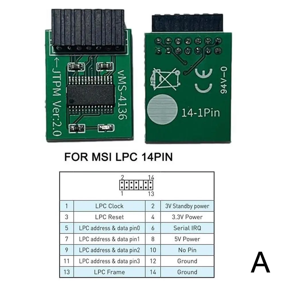 TPM 2.0 Modul Verschlüsselung Sicherheitsmodul Remote-Karte unterstützt 12 14 18 20 Pin für ASUS/MSI/GIGABYTE Multi-Marken-Motherboard – Detail 12