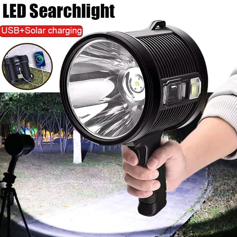 

Led Searchlight Spotlight Rechargeable High Power Led Flashlights Ultra Long Lighting Distance Light P150 Powerful Lantern Torch