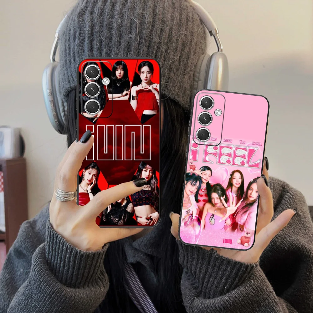 Mobile KPOP Gidle Phone Case for Samsung Galaxy S24 S23 S22 S21 S20 S10 S9 Plus FE Ultra Lite Black Smartphone Cellphones