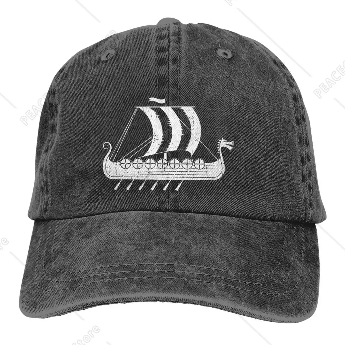 

Washed Men's Baseball Cap Long Ship Drakkar Scandinavia Iceland Valhalla Classic Trucker Snapback Caps Dad Hat Viking Golf Hats