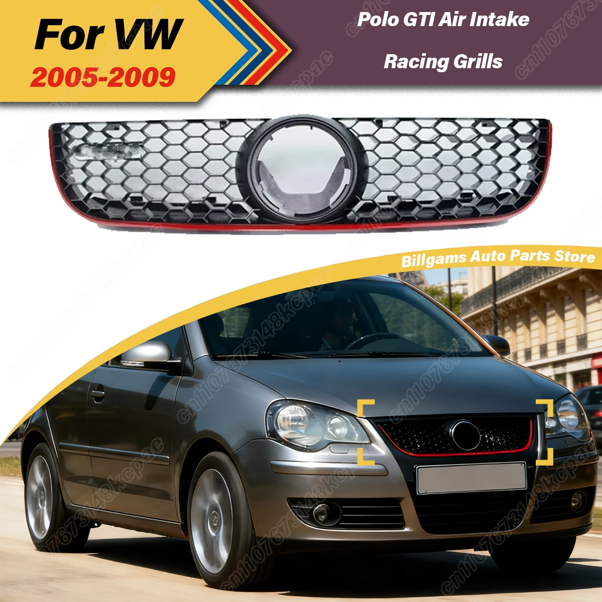 

For Volkswagen VW Polo GTI 2005 2006 2007 2008 2009 Automobile Front Air Intake Grille Heat Dissipation Decoration Accessories