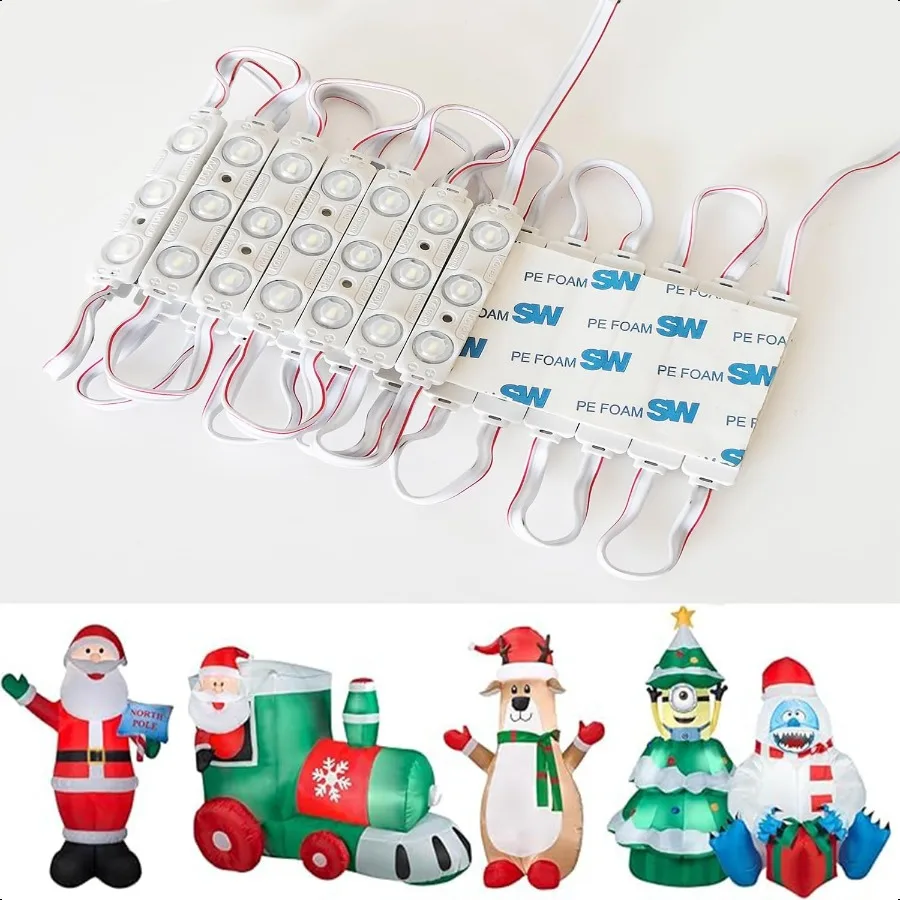 Luci di ricambio a LED per Iatables 5730SMD Modulo LED a iniezione bianca impermeabile 20 pezzi 9,8 piedi DC12V 160LM per pubblicità di lettere