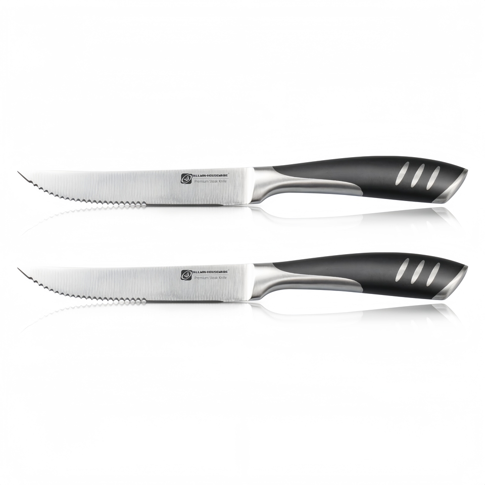  1/4/6/8 German High Carbon Stainless Steel Steak Knife Set Table Knife And Table Fork Set Double Forged Full Handle Dinner Knife 