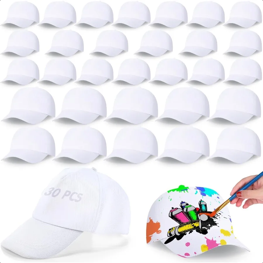 

DIY Baseball Caps DIY Creative Painting Adjustable White Baseball Hat Adults for Camp Outdoor Sports Painting