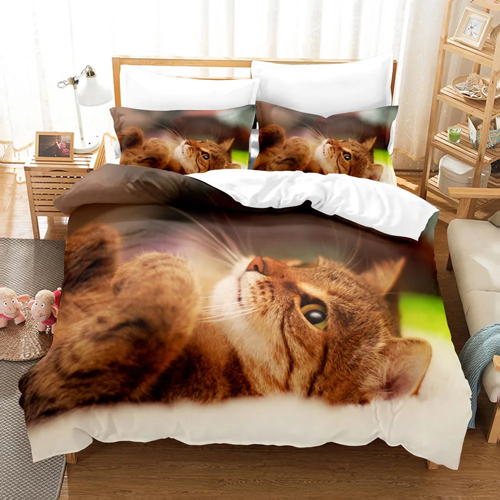 

3D The Cat Bedding Sets Duvet Cover Set With Pillowcase Twin Full Queen King Bedclothes Bed Linen