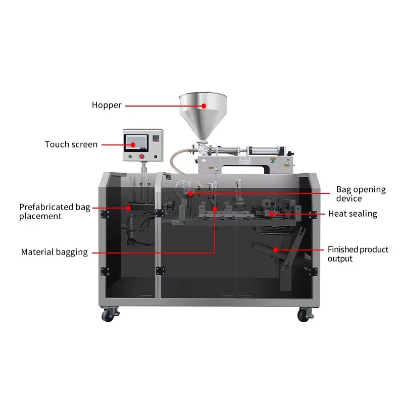 High Precision CLP-160J PLC Controlled Stainless Steel Automatic Pouch Filling Machine For Chili Pepper Sauce Jam Packing