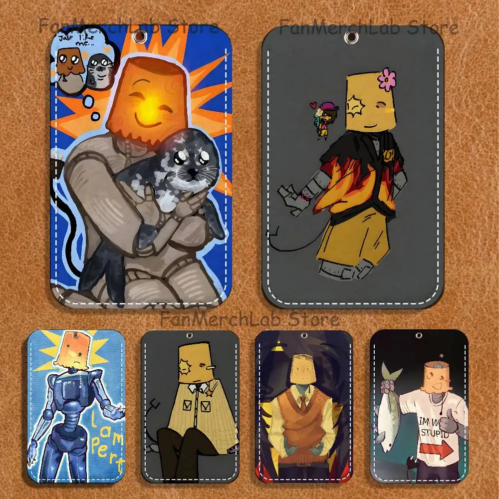 

R-RegretevatorS L-LampertS Pattern 1Pc PU Leather Card Holder Keychain Key Ring Door Lock Access Tags ID Card Case Keychain Card