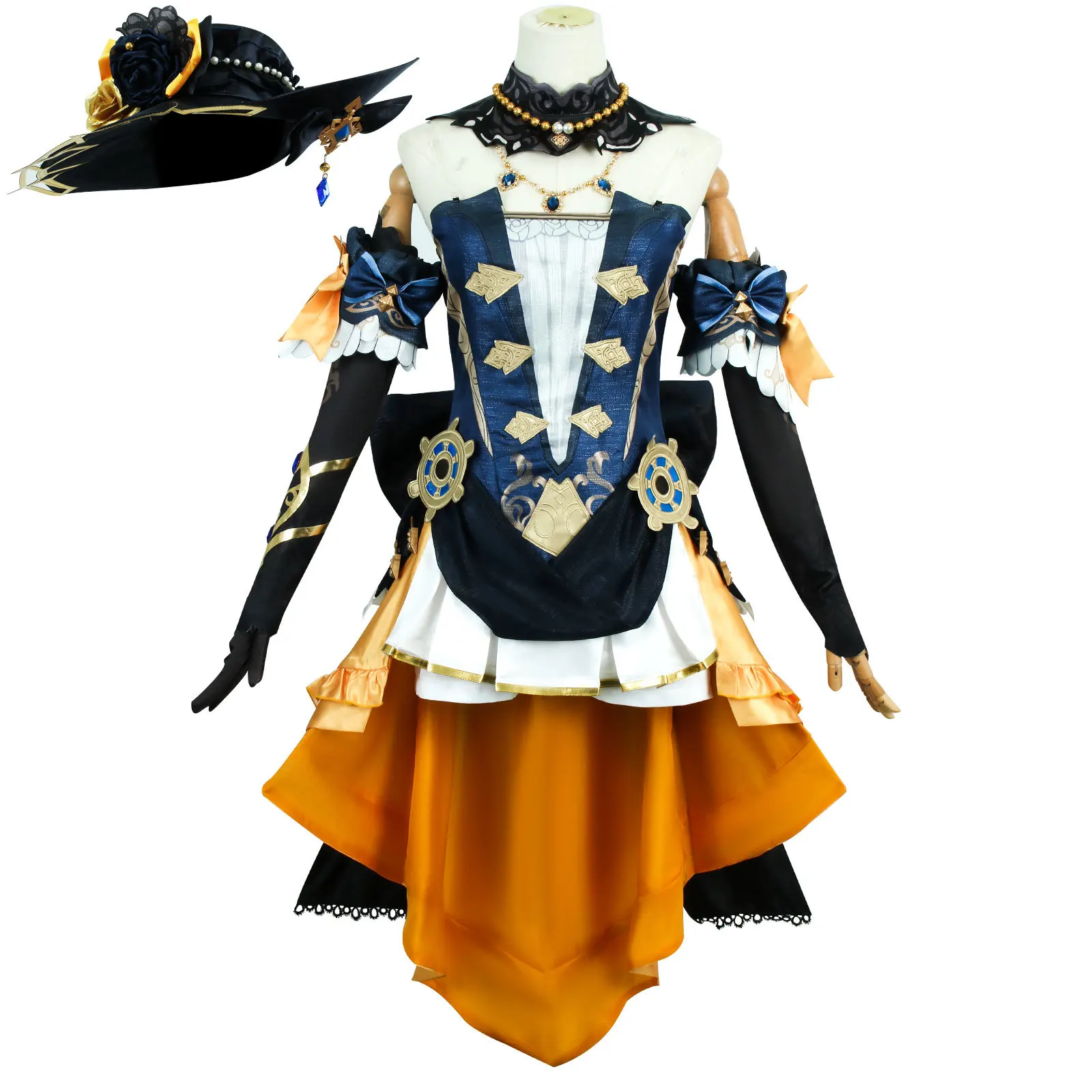 

Game Genshin Impact Navia Cosplay Costumes Anime Lolita Navia Cos Dresses Boots Shoes Wigs Hairs Accessories Halloween