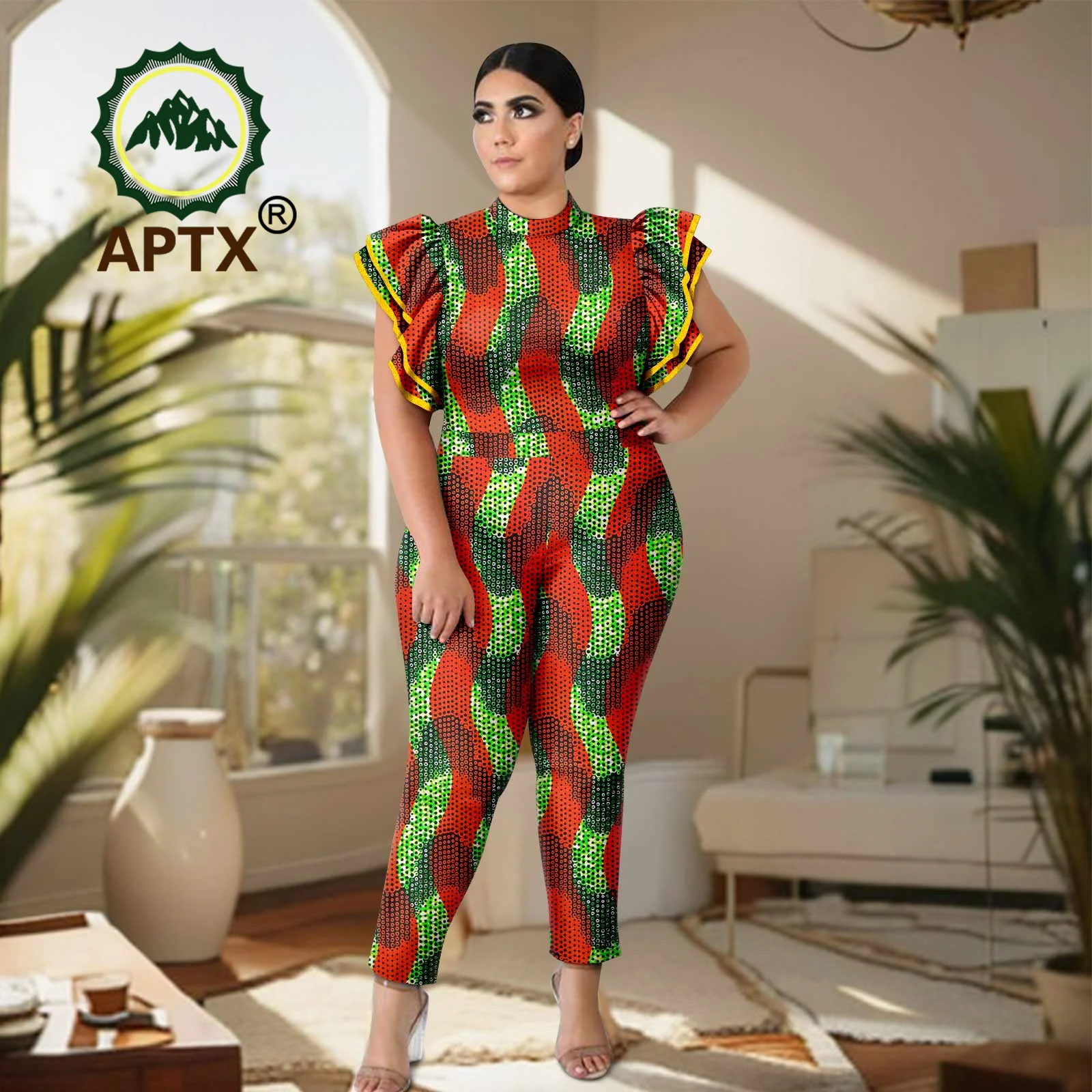 

African Clothes for Women Ankara Sleeveless O-Neck Loose Print Casual Jumpsuits Dashiki Fashion One Piece Set Outfit