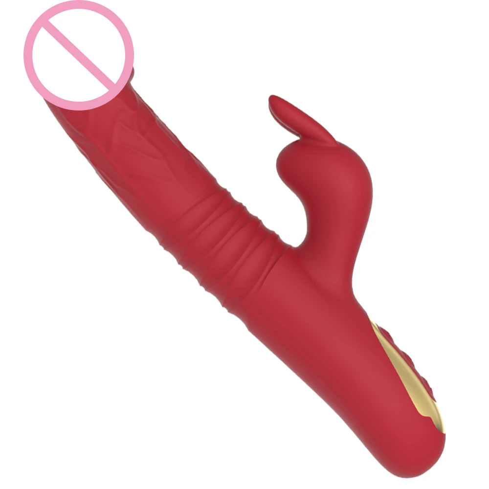 2 in 1 Rabbit Vibrator Automatic Telescopic Rotation G-Spot Clitoris Stimulator Female Dildo Sex Toys Goods for Women Adults 18