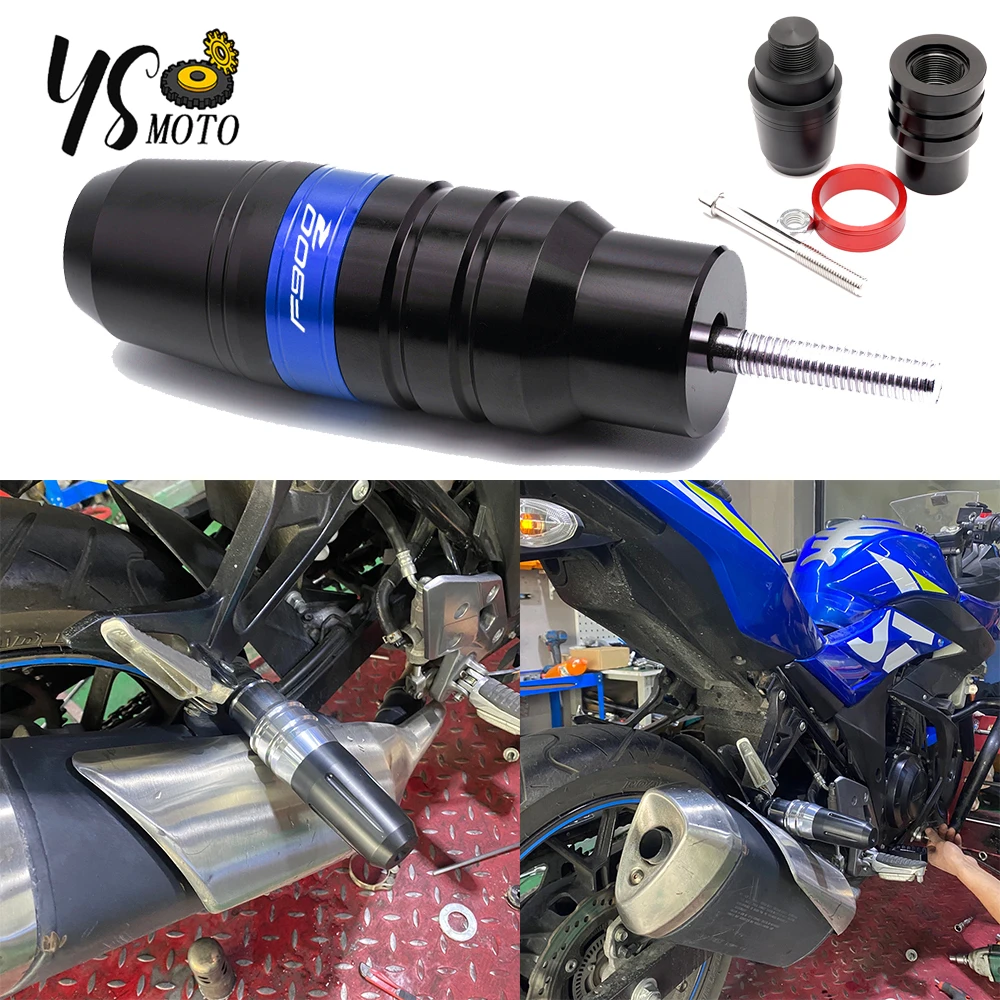 F 900R F 900 R 2022 2023 Motorbike CNC Frame Slider Falling Protection For BMW F900R 2020 2021 Anti falling bar of exhaust pipe