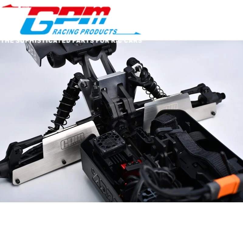 Gpm mkv6056mg protetores traseiros de aço inoxidável grosso 1mm para arrma 1/8 kraton 6s exb v6/v2/raton v5/notorious 6s v5 v6/1