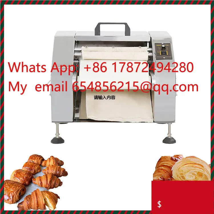 Manual Croissant Rolling Making Machinery Grain Processing Small Electric Croissant Dough Sheeter Machine