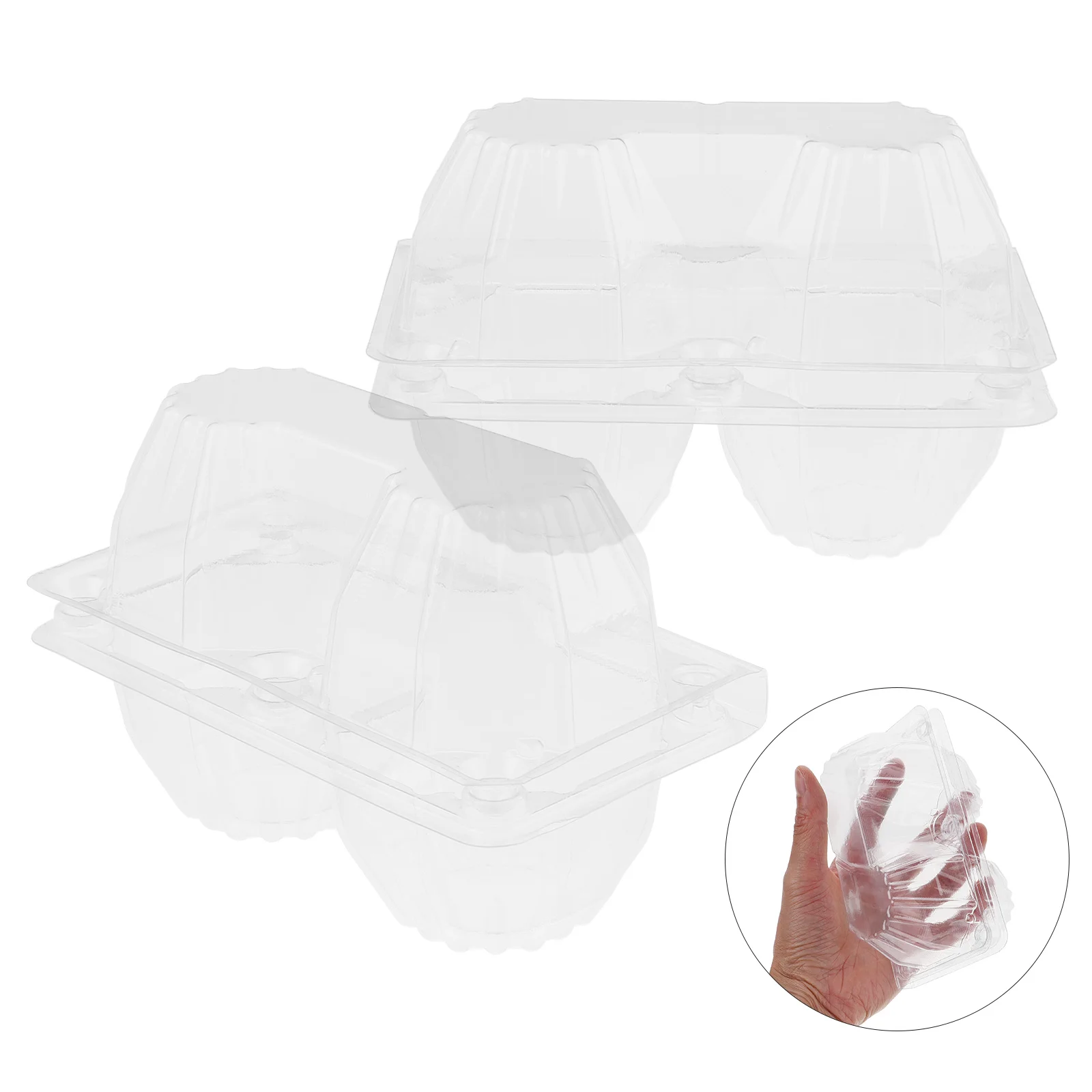 Caja de embalaje de huevos de ganso, cajas a granel, huevos reutilizables, transparente, Jumbo, media docena, bandeja de exhibición grande, refrigeradores, 6 uds.