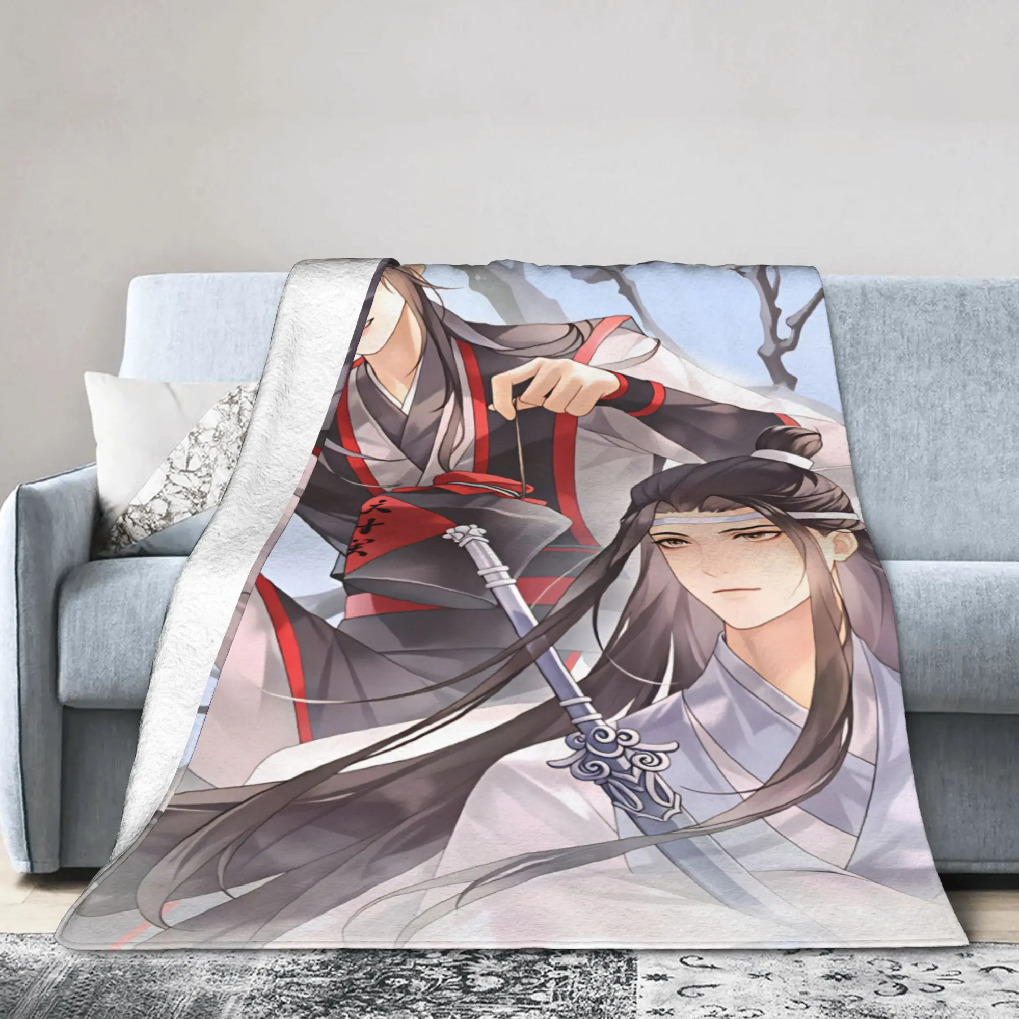 WangXian Bunny Mo Dao Zu Shi The Untamed Blankets Soft Plush Throw Blanket For Bedroom Travel Flannel Bedspread Bed Cover