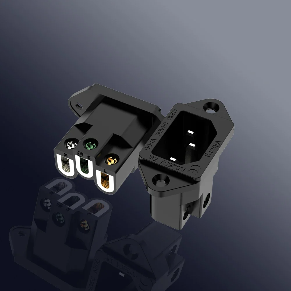 VIBORG VI06BR Розетка IEC из чистой красной меди с родиевым покрытием без припоя