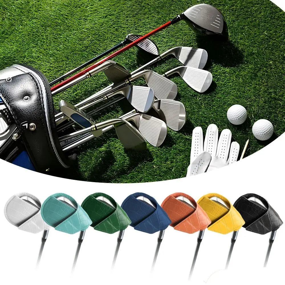PU Leather Golf Iron Headcover Golf Training Equipment Crocodile Pattern Golf Club Head Cover Wear Resistant Waterproof