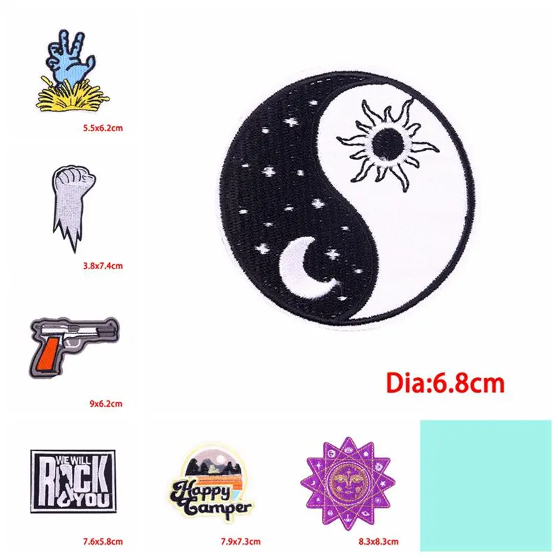 10PCS/Lots Animals/Bear Patch Cartoon Appliques Embroidered Patches For Clothing Stickers Cute Badges Fusible Patches On Clothes
