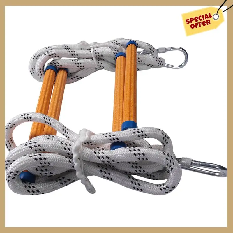 أداء مستقر-6.5Ft سلم مرن حبل سلم معزول سلم الإنقاذ سلم تسلق الصخور المضادة للانزلاق الهندسة حبل Lad