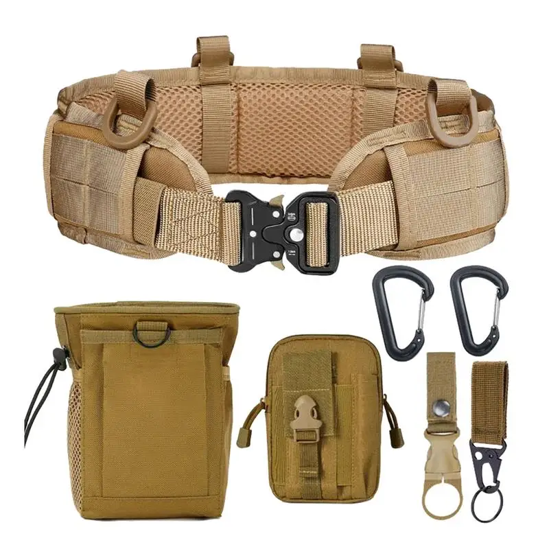 

Battle Belt Pouches 8pcs Security Guard Belt Security Guard Duty Utility Multifunctional Padded Nylon Waist Belt For Outdoor