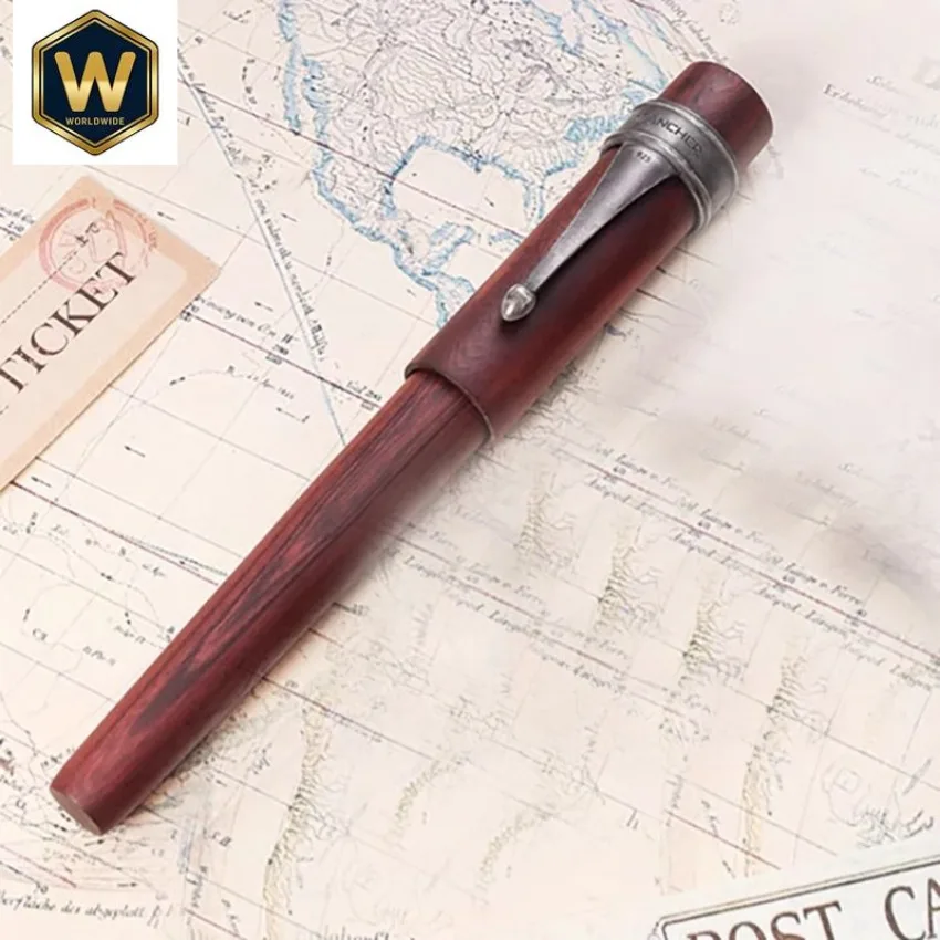 WANCHER Handmade Black Sandalwood Fountain Pen - JOWO EF/F/M Nib (0.38/0.5/0.7MM) Birthday Gift Box Japanese Writing Stationery
