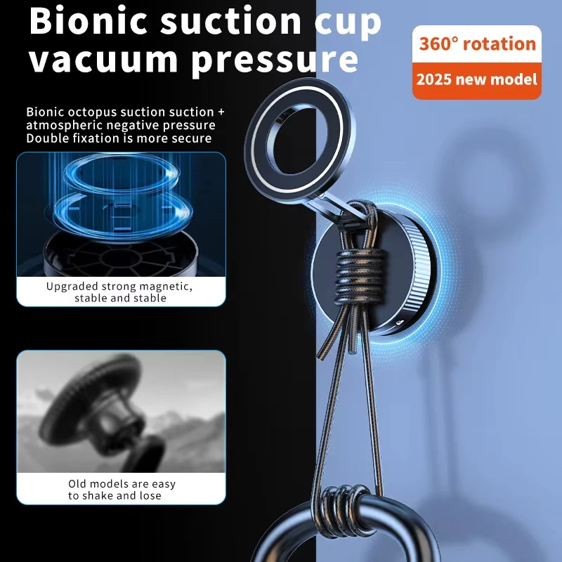 Metal Magnetic Car Phone Holder 360° Rotation Foldable Universal for IPhone 16/15/14 Pro Max, Durable Auto Phone Mount