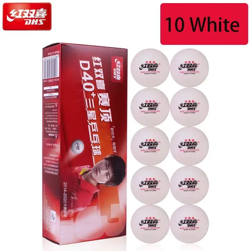 Original dhs 3 sterne d40 tischtennis bälle abs neues material 10 teile/paket ping pong bälle mit naht ittf zugelassene dhs bälle