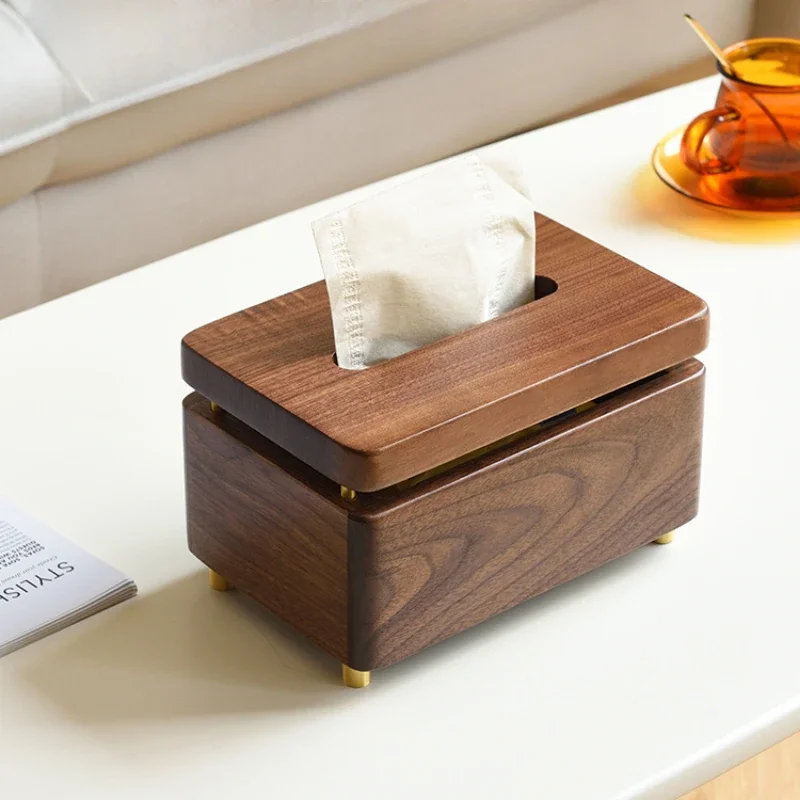 Solid wood tissue box Creative Desktop Drawer cartons Light luxury toilet paper container High aesthetic wall mounted organizer