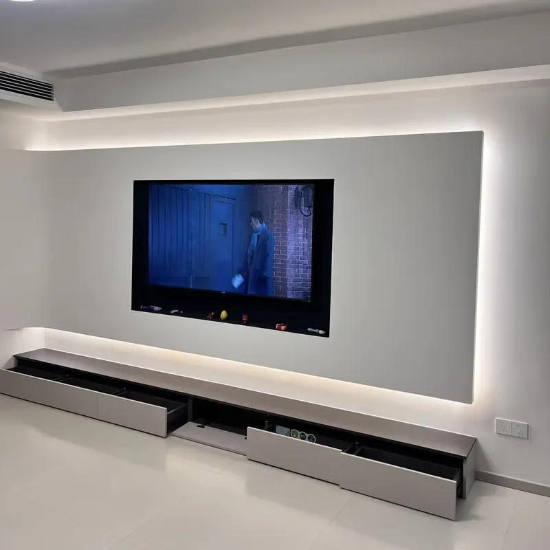 Hot Modern Tv Wall Panel With Integrated Cabinets for Home Hotel Villa Living Room Decoration Furniture