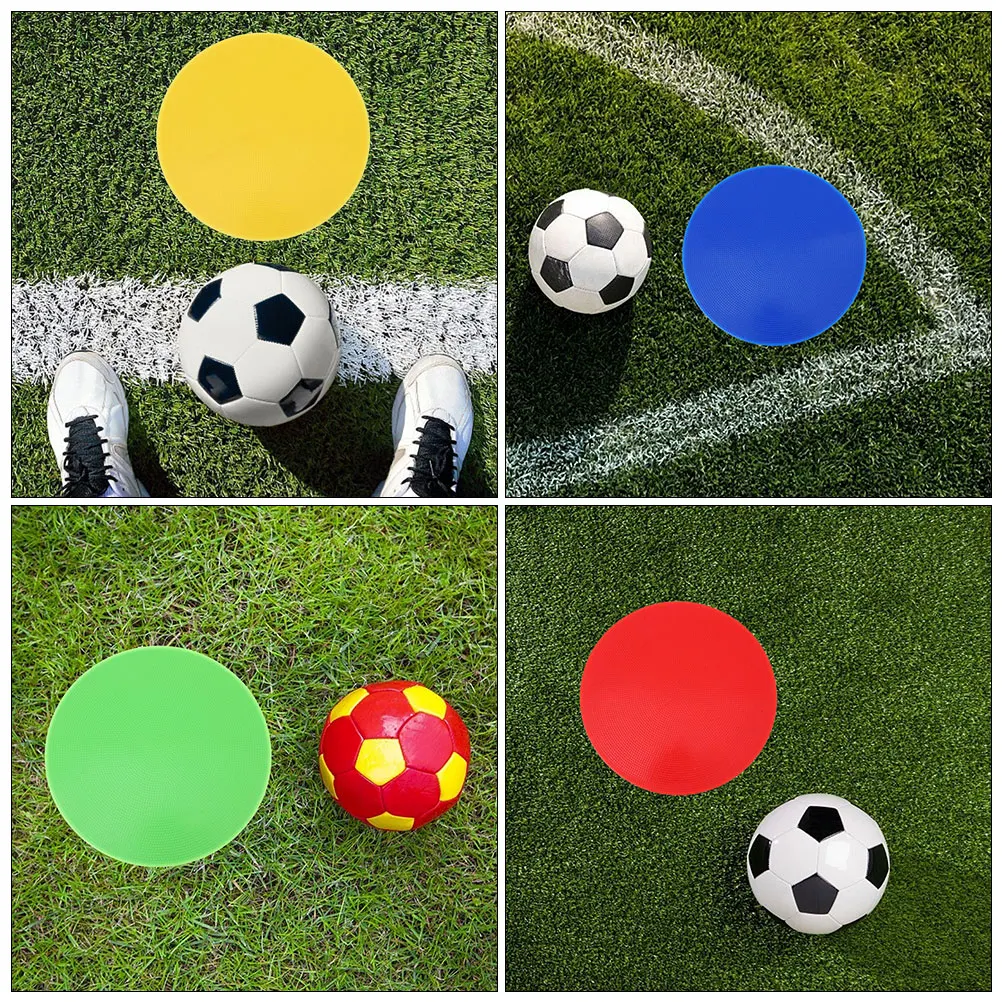 

4pcs Soccer Training Football Yard Durable Flat Design Multi-Function Agility Sign Pad Floor Spot For Sports Classroom Plastic
