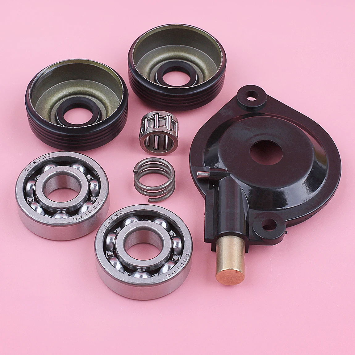 Kit de engrenagem sem-fim da bomba de vedação de óleo do rolamento da manivela para husqvarna 235 236 240 236e 240e peças de motor de motosserra motosierra gasolina