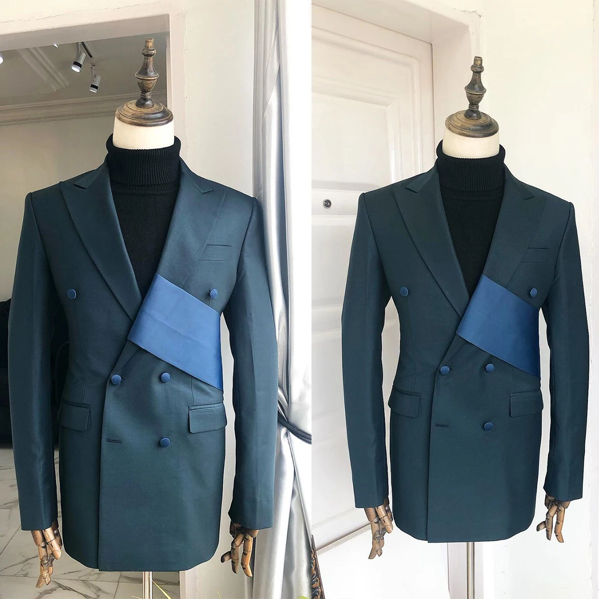 Peaky B-traje de boda para hombre, esmoquin con solapa y bolsillos de doble botón, Blazer personalizado, diseño de moda, 1 pieza