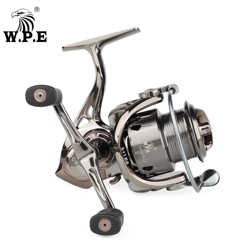 

W.P.E GW Spinning Fishing Reel 1500/2500/3500/4000 Hi-Speed Gear Ratio 6.2:1 5+1 BBs Full Metal Spool Fishing Tackle Pesca