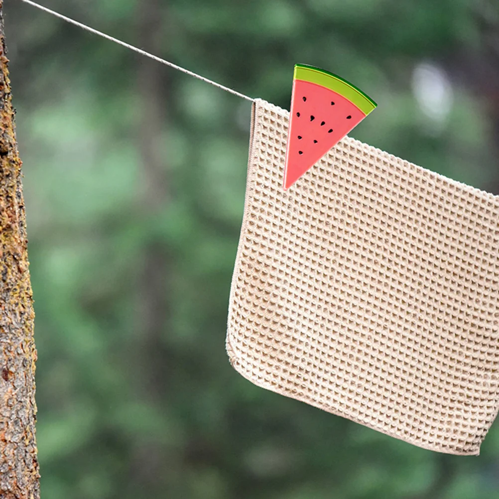 

3 Pcs Watermelon Windproof Clips Plastic Smooth Edge No Metal Cartoon Design Beach Towel Holder Chair Accessories Multi function