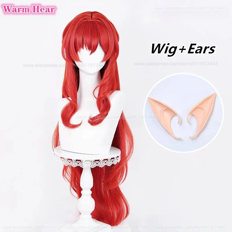 x;3,f6'b7g,Nuevo! Peluca de pelo sintético largo de 98 cm, color rojo intenso, resistente al calor, ideal para Halloween, de la marca Game HSR Tribios Tribbie.