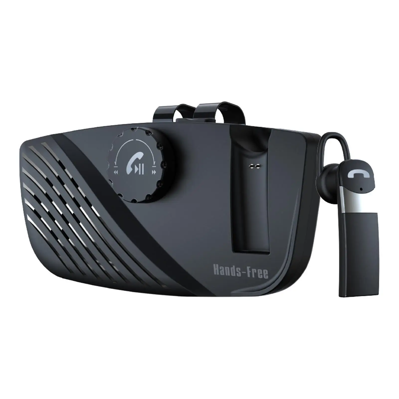 Car Speakerphone Music Player Portable with Visor Auto on Back-clip Mobile Accessories Adapter for