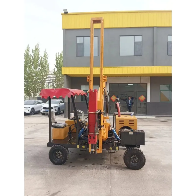 Top Sale Hydraulic Vibratory Hammer Sheet Pile Driver Mini Mobile Wheeled Pile Driver Guardrail Solar Pile Driver Factory Price