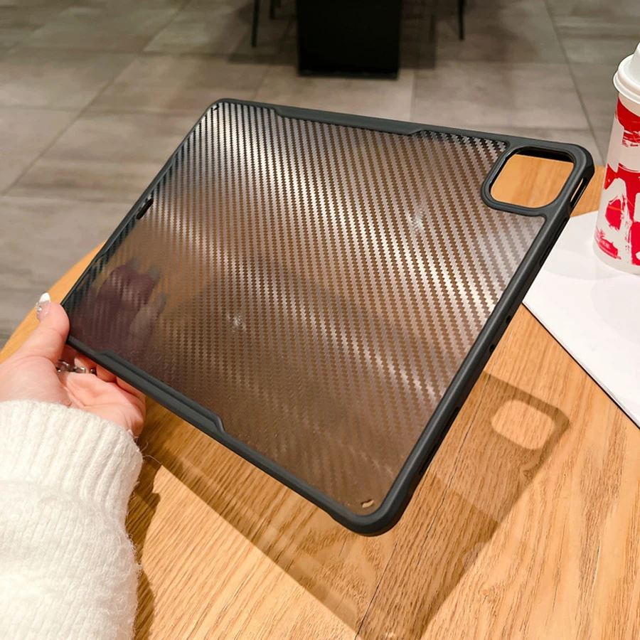 Case For iPad Pro 2024 13 11 Air 4 5 6 7 8 9 10th Generation Mini Cases 10.2 10.9 inch Carbon Fiber Texture Hard Cover