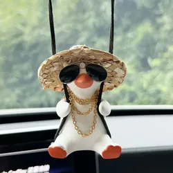 1pc Car Pendant Cute Anime Little Duck Swing Auto Rearview Mirror Hanging Ornaments Interior Decoraction Accessories  Car Gadget