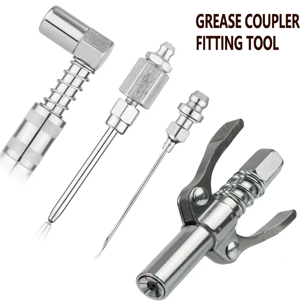 

Grease Gun Coupler High Pressure Grease Nozzle Oil Pump Car Syringe Lubricant Tip Coupler Two Press Easy To Push Accessories