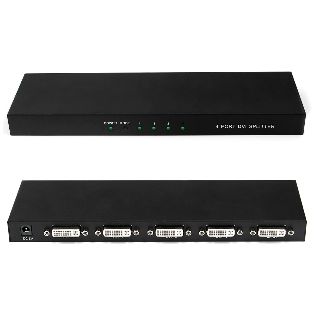 

DVI Splitter 1X4 HD Digital Video Distribution Amplifier for Multi Monitor Display up to 1920x1440 Resolution 10M Transmission