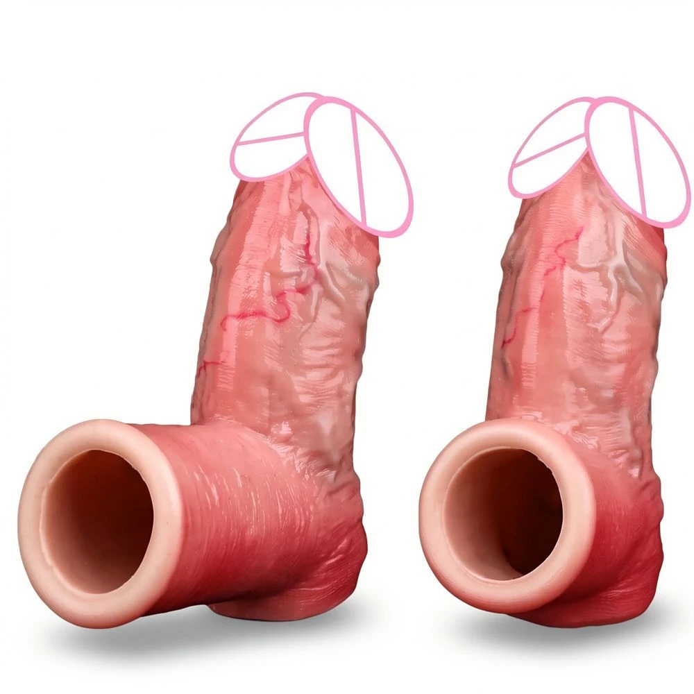 SXXY 2 Styles Open Head Penis Sleeve Reusable Male Enlarger Cover    Couples 18+ Sex Pleasure Tools Male Delay Ejac