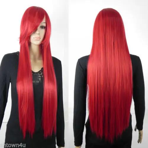 Heat Resistant Womens Long Straight w/ Bangs Cosplay Anime Wigs party hair USA