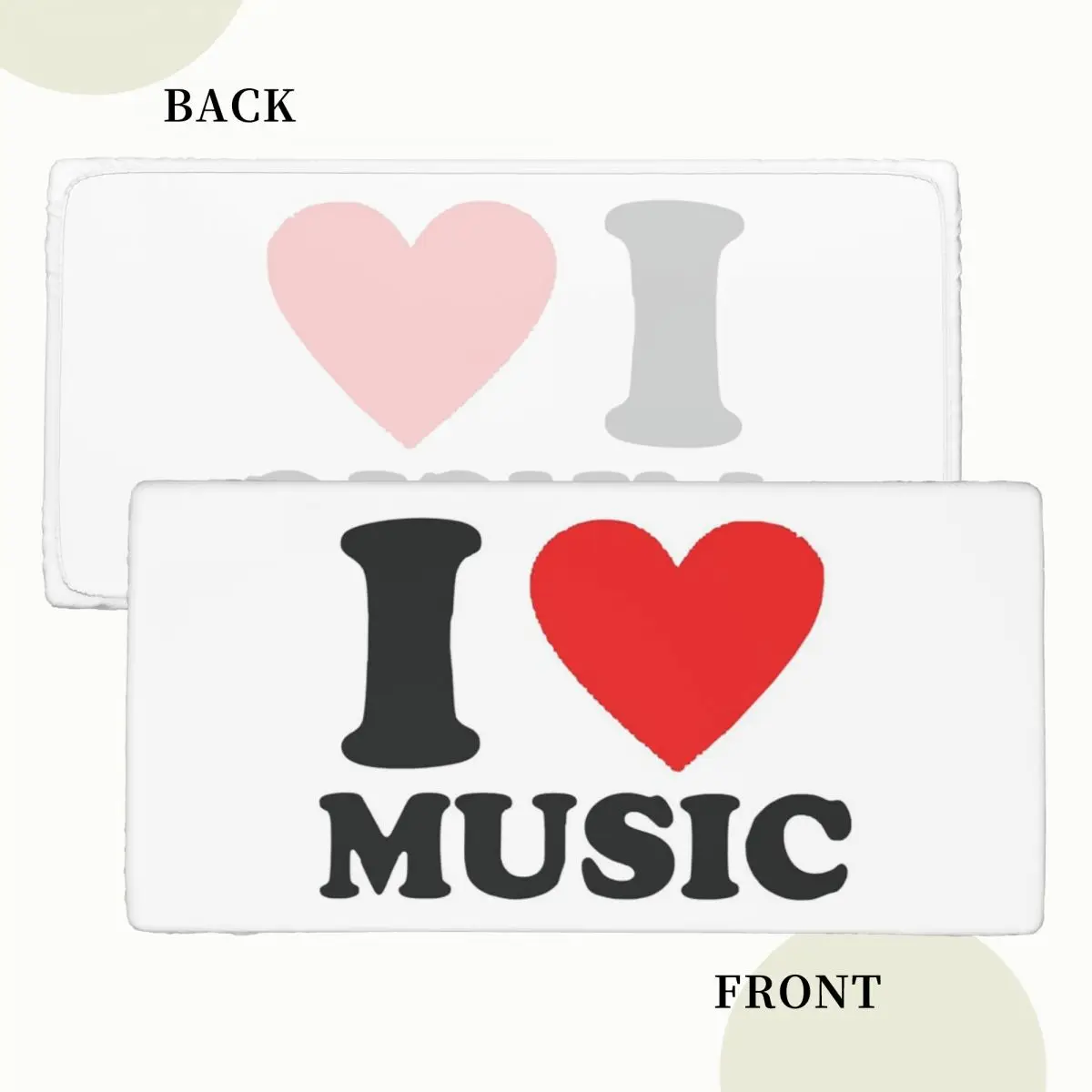 I Love Music Customized Rectangular Tablecloth Oilproof Table Cover for Dining Events Table Cloth