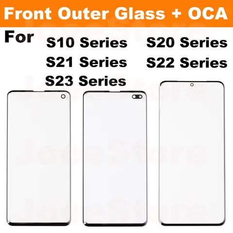 삼성 갤럭시 S10 S20 S21 S22 S23 S24 플러스 울트라 FE LCD 화면 터치 전면 유리 패널에 대 한 OCA 필름과 2pcs 외부 유리